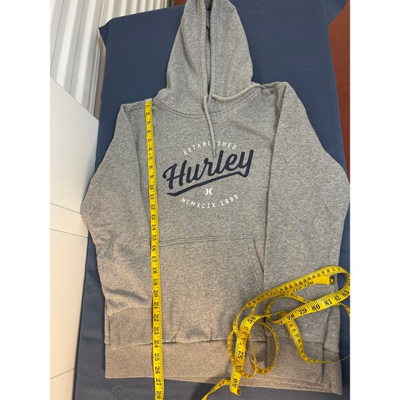 Hurley MCMXCIX 1999 Men’s Hoodie with Kangaroo Pocket Color Grey Size M - Picture 6 of 7